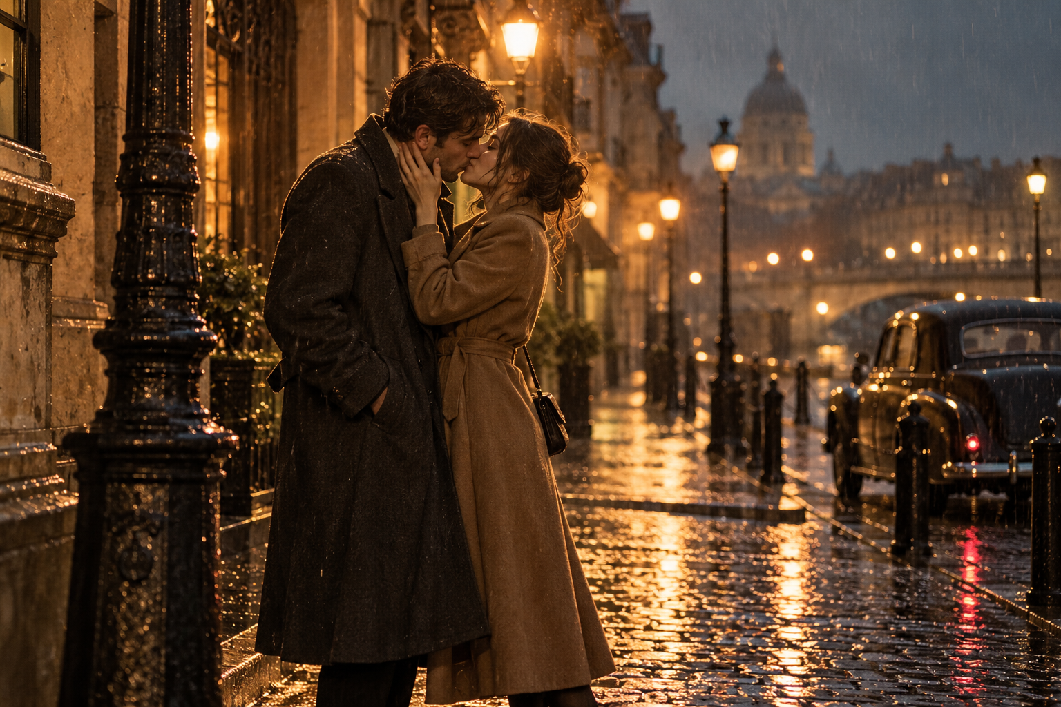 Vintage Couple Kissing